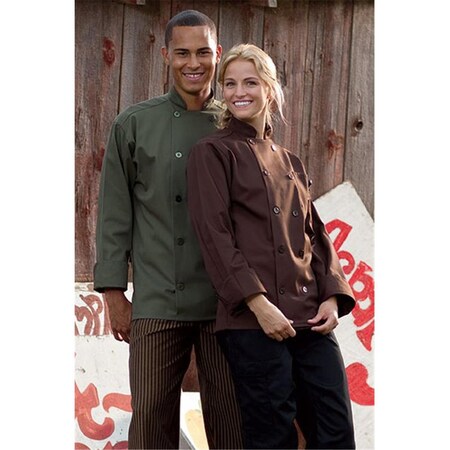 Nathan Caleb Orleans Chef Coat in Olive - Large NA141420